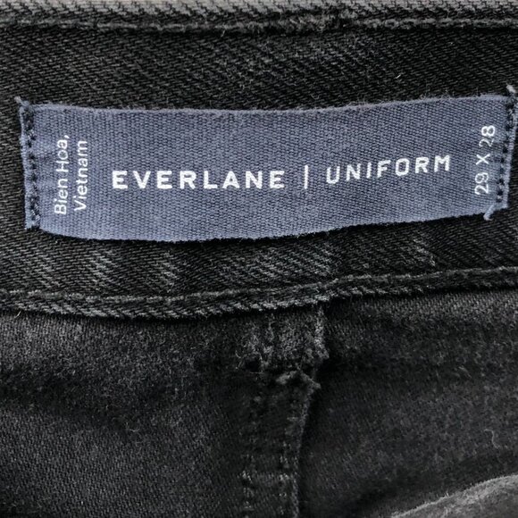 Everlane Women's Jeans 29x28 Black Denim Slim Straight Casual Classic - Picture 3 of 12